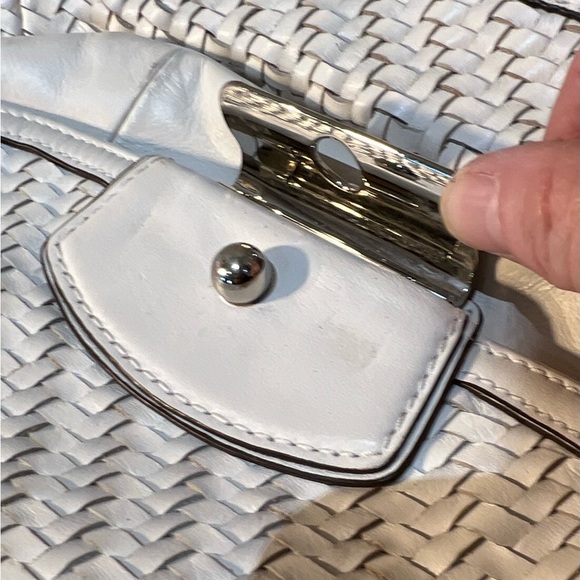 Coach Kristin Woven Leather Round Hobo Satchel - Picture 3 of 14